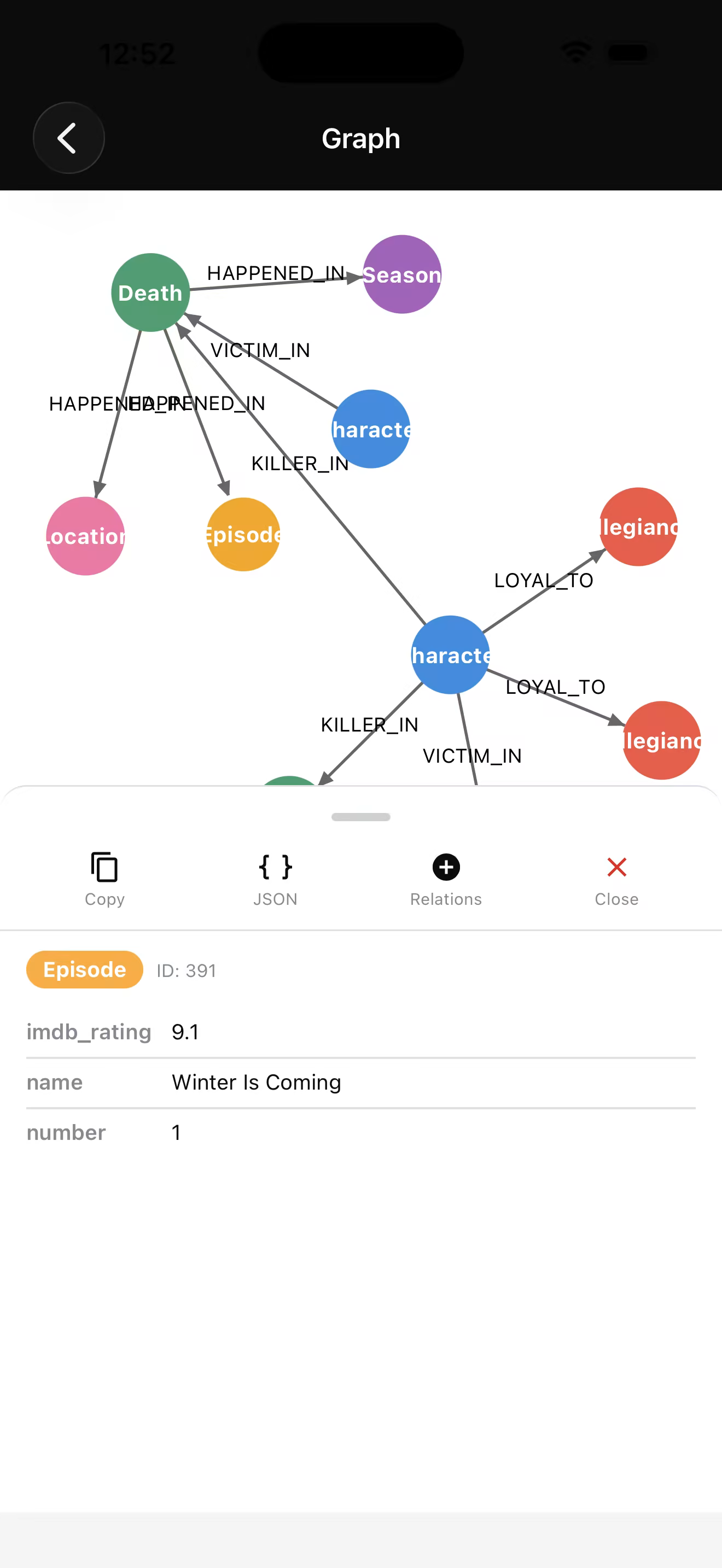 Graph visualization in PocketGraph